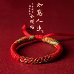 Tibetan Knot Spirit Red String Of Fate Protection Bracelet Buddhism Bracelet Good Luck Braided Bracelet for Men, Women Couple
